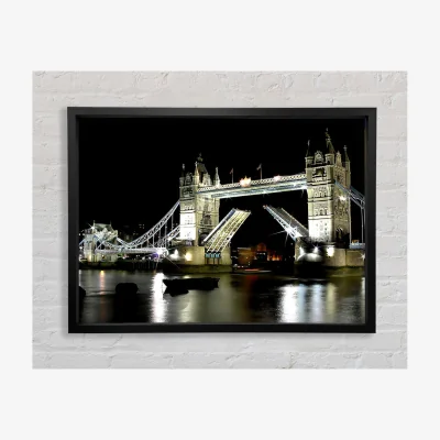 The Range London Bridge Night Framed Print Architecture Prints - Black