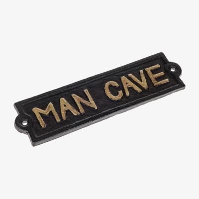 The Range Cast Iron Man Cave Plaque  - Black