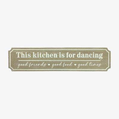 The Range Kitchen Is For Dancing Plaque  - Brown