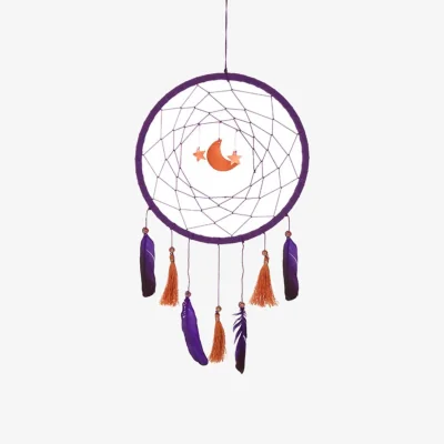 The Range Purple Moon  Star Dreamcatcher - Celestial Gold  Jewel Tones Decor - Purple
