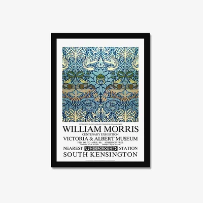The Range William Morris Peacock and Dragon Framed Print - Black