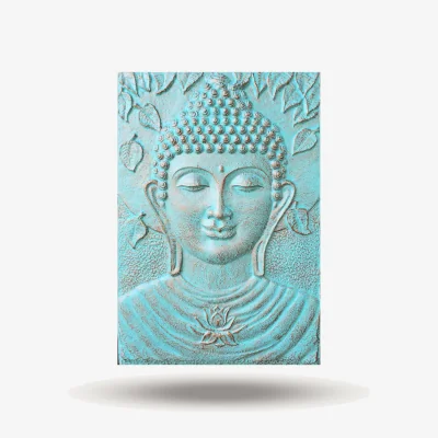 The Range Large Buddha Iron Frame Wall Art Turquoise for Relief - Turquoise