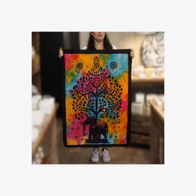 The Range Cotton Wall Art Elephant Tree MultiColor - Multicolor