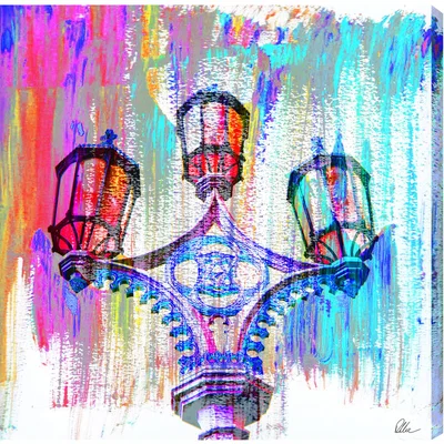 The Range London Big Ben Street Lamps Graphic Art Wrapped on Canvas - Blue / 127cm