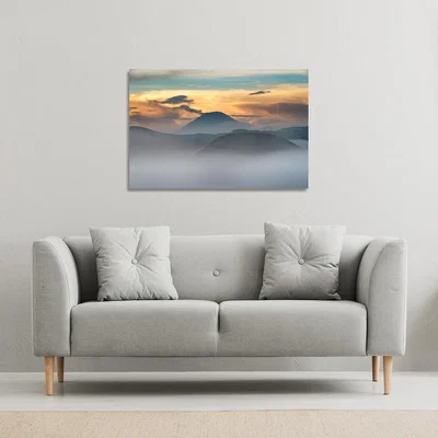 The Range Bromo in morning time Canvas Print Canvas Print - Grey / 127cm / 101cm