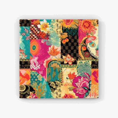 The Range Patchwork Mixed Textiles Canvas Print - Pink / 76.2cm