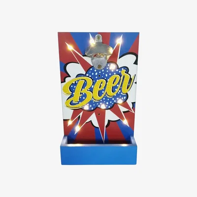 The Range LED Comic Style Beer Opener Plaque