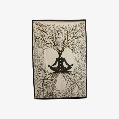 The Range Chakra Earth Connection Cotton Wall Art 70x110cm for Meditation  Yoga - Black