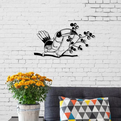 The Range Toucan Theme  Wall Art Metal Decorative Object - Black - Black