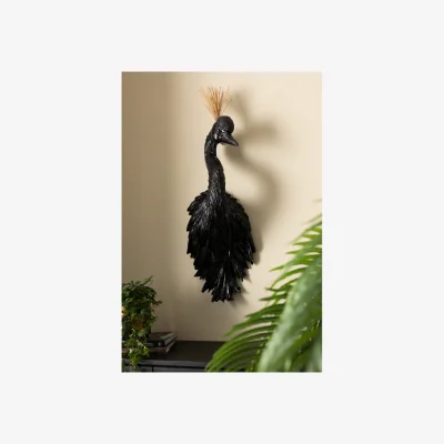 Rockett St George Black & Gold Peacock Wall Art