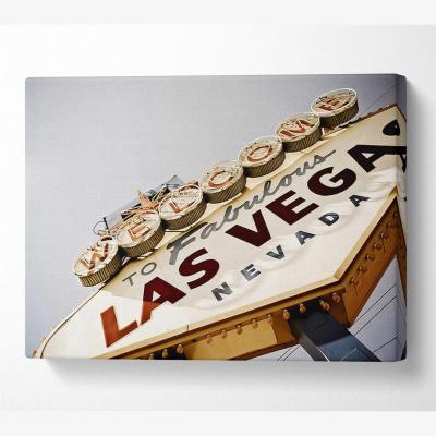 The Range Las Vegas Sign Canvas Print Wall Art - Yellow / 50.8cm