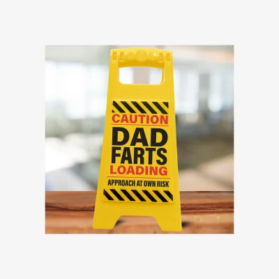 The Range Funny Dad Gift Warning Sign - Farts Loading - Yellow