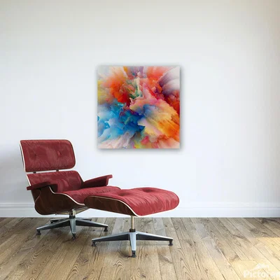 The Range Paint Explosion Canvas Wall Art - White