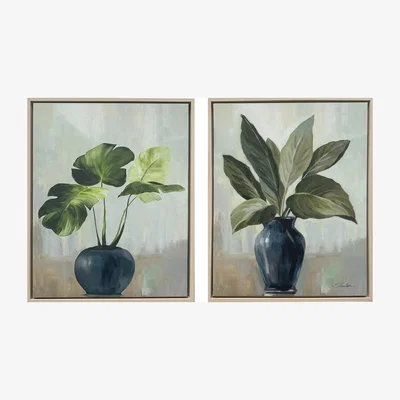 The Range Still Life Plants Framed Canvas - Green