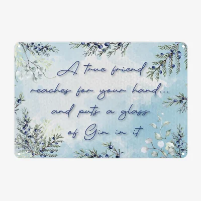 The Range Gin Quote Landscape Metal Wall Plaque - Home Décor Gift - Blue