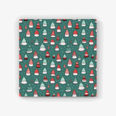 The Range Hand Drawn Joyful Santa Hats Canvas Print - Green / 25.4cm