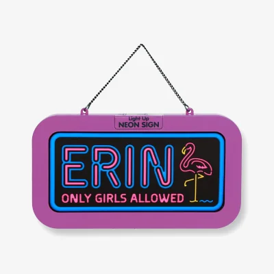 The Range Erin Pre-personalised Light-Up Neon Bedroom Sign - Pink