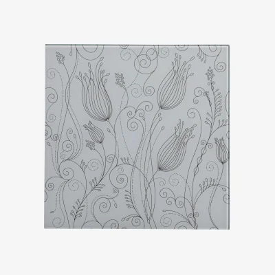 The Range Tulip White Frame Glass Print Wall Art - Multicolour