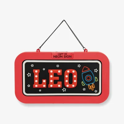 The Range Leo Pre-personalised Light-Up Neon Bedroom Sign - Black