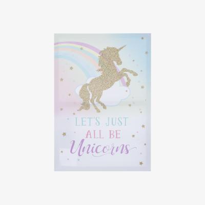 The Range Glitter Unicorn and Rainbow Wall Art