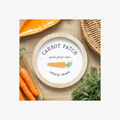 The Range Carrot Patch Round 3D Wall Plaque - 20cm