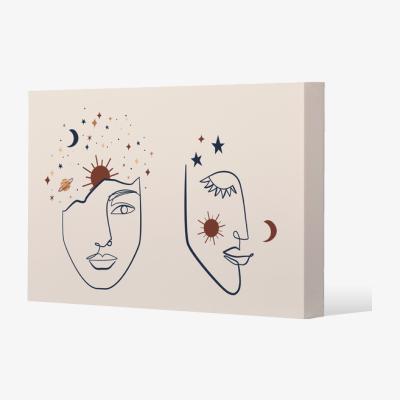 The Range Celestial elements like stars, moon, sun and planets Canvas Print - White
