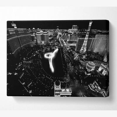 The Range Black And White Vegas Canvas Print Wall Art - Yellow / 81.28cm