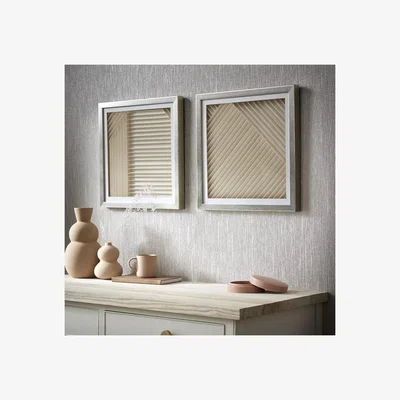 The Range Linear Luxe Metallic Framed Canvas - Soft Gold