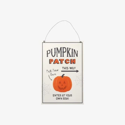 The Range Something Different Pumpkin Patch MDF Plaque - White/Black/Orange