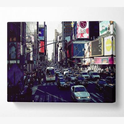 The Range New York Roads Canvas Print Wall Art - Yellow / 66.04cm