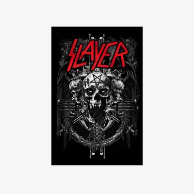 The Range Slayer Demonic Textile Poster - Black/Red/Grey