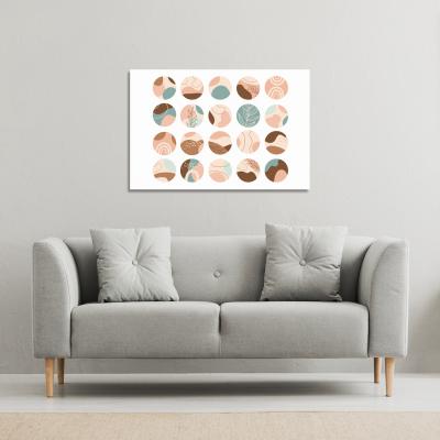 The Range Round texture and floral icons in pastel colours Canvas Print - White / 101cm / 77cm