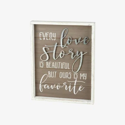 The Range Rustic Wooden Love Story Plaque  - Brown