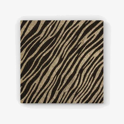 The Range Golden Zebra Print HD Metal Print - Brown / 30cm