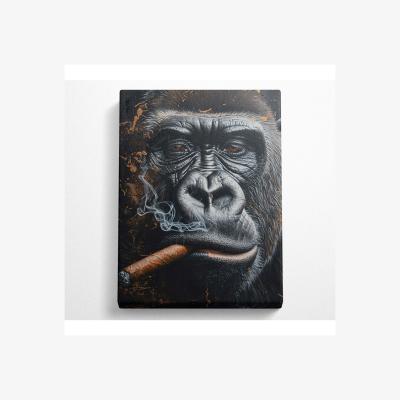 The Range Cigar Gorilla Canvas Print - Black / 35.56cm
