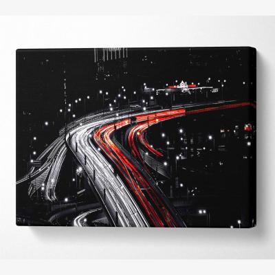 The Range Bridges Of Shanghai Canvas Print Wall Art - Yellow / 81.28cm