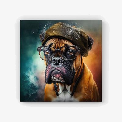 The Range Boxer Dog Splashart HD Metal Print - Neutral / 56cm