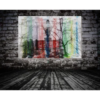 The Range French Metro Art Print Wrapped on Canvas - Red / 152cm