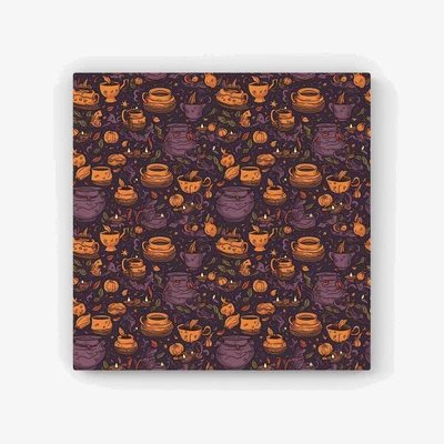 The Range Wicked Witches Bubbling Cauldrons HD Metal Print - Purple / 56cm