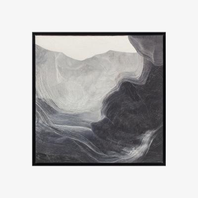 The Range Abstract Monochrome Framed Art - Black