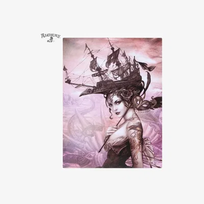 The Range Raventide Canvas Plaque - Gothic Raven  Twilight Wall Art - Pink