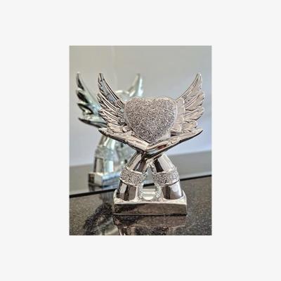 The Range Crushed Diamond Heart Hand Sparkly Ornament - Silver