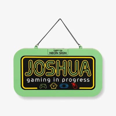 The Range Joshua Pre-personalised Light-Up Neon Bedroom Sign - Green