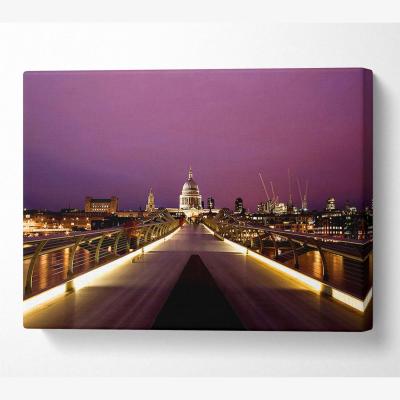 The Range Millennium Bridge London Canvas Print Wall Art - Yellow / 50.8cm