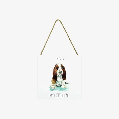 The Range Louise Nisbet (Basset Hound) Wooden Block - White