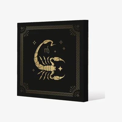 The Range Zodiac Scorpio Horoscope In Black  Gold Gallery Canvas - Gold / 77cm