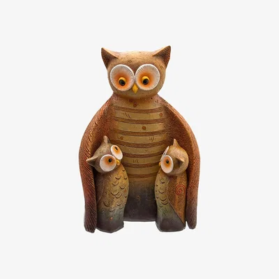 The Range Owl Family Ornament - Brown