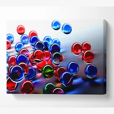 The Range Floating Bubbles Canvas Print Wall Art - Yellow / 35.56cm