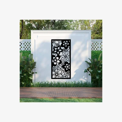 The Range Flower Screen Wall Art - Black