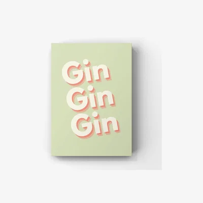 The Range Gin Gin Gin Typography Print - Green